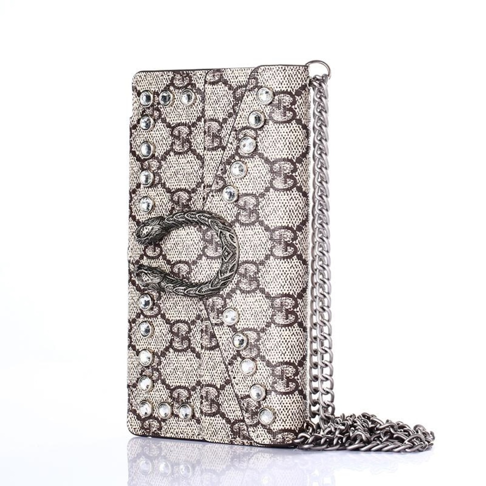 Leather iPhone XR wallet chain case.
